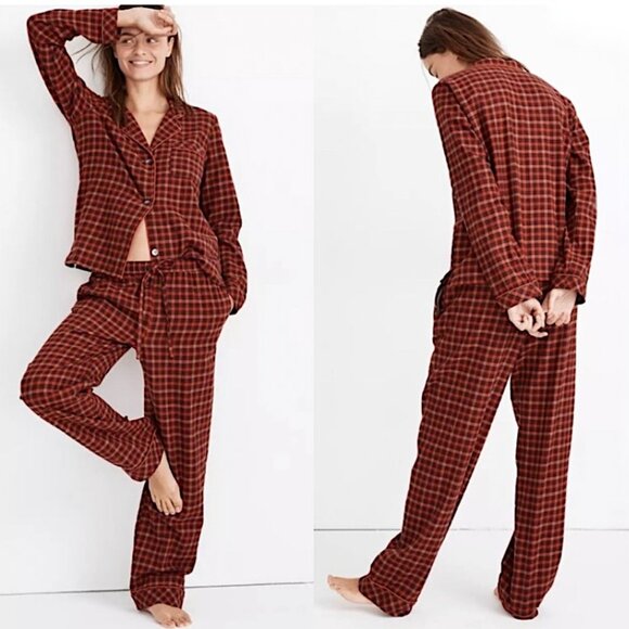 MADEWELL Flannel Bedtime Pajama Set Plaid in Reywood - Picture 2 of 14